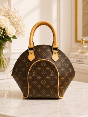Authentic Louis Vuitton Ellipse PM Monogram Canvas Handbag Satchel Bag